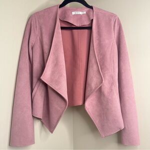 Ricki’s Dusty Rose Faux Suede Waterfall Blazer Jacket – Size Small